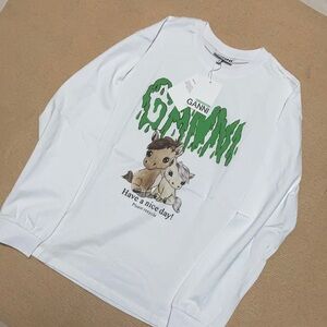 Women’s Ganni Long Graphic cotton Top size medium